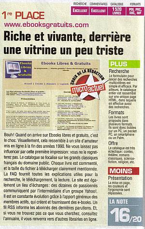 Extrait de l'article de Micro Actuel nous concernant