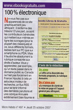 Extrait de l'article de Micro Hebdo nous concernant